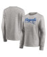 Фото #1 товара Women's Heathered Gray Kansas City Royals Crew Pullover Sweater