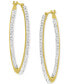 Фото #1 товара Crystal Pavé In & Out Medium Hoop Earrings in 10k Gold, 1.2"