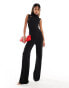 Фото #2 товара ASOS DESIGN sleeveless high neck jumpsuit with cut out in black