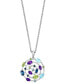 Фото #1 товара EFFY Collection eFFY® Multi-Gemstone Concentric Circle 18" Pendant Necklace (3-5/8 ct. t.w.) in Sterling Silver