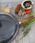 French Enameled Cast Iron 11" Fry Pan with Wood Handle and Glass Lid