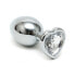 Фото #1 товара Butt Plug Plated Steel Crystal Heart Transparent