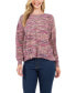 Фото #1 товара Studio Women's Patchwork Spacedye Long Sleeve Sweater