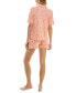 ფოტო #2 პროდუქტის Women's 2-Pc. Printed Short Pajamas Set