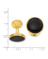 Kelly Waters Gold-plated Black Epoxy Round Cuff Links