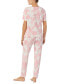 ფოტო #2 პროდუქტის Women's 2-Pc. Printed Jogger Pajamas Set