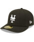 Фото #1 товара Men's New York Mets Black White Low Profile 59FIFTY Fitted Hat