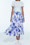Фото #3 товара Плиссированная юбка с цветочным принтом ZARA