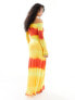 Фото #7 товара Vero Moda off shoulder mesh dress in sunset ombre stripe