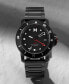 ფოტო #8 პროდუქტის Men's Cali Diver Automatic Black Stainless Steel Bracelet Watch 40mm