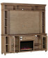 Фото #3 товара 84" Dawnwood 3PC TV Console Set (84" Console, Hutch and Fireplace)