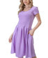 ფოტო #5 პროდუქტის Women's Scoop Neck Knee Length with Pocket Dress