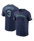 Фото #1 товара Men's J.P. Crawford Navy Seattle Mariners Player Name and Number T-shirt