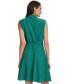 ფოტო #2 პროდუქტის Women's Sleeveless Tie-Waist Shirtdress