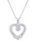 ფოტო #1 პროდუქტის Cubic Zirconia Claddagh Heart Pendant 18" Necklace in Silver Plate