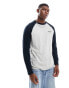 Фото #1 товара Superdry Essential logo baseball long sleeve top in grey fleck marl/eclipse navy