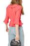 Фото #2 товара Topshop 163835 Women's Phoebe Frilly Fuchsia Blouse Top Sz. 6 US