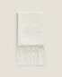 Linen and camariñas lace towel with fringing