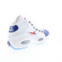 Фото #16 товара Reebok Question Mid Mens White Leather Lace Up Athletic Basketball Shoes