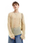 Фото #1 товара COLLUSION fine knit distressed jumper in light yellow