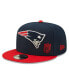 Фото #1 товара Men's Navy, Red New England Patriots Flawless 9Fifty Snapback Hat
