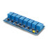 Optoisolation relay module 8 channel - 10A/250VAC contacts - 12V coil - blue