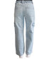 Фото #2 товара Crave Fame Juniors' Wide-Leg Utility Cargo Jeans