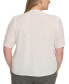 Фото #2 товара Блузка Calvin Klein plus Size с короткими рукавами и завязкой на шее