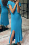 Фото #4 товара Трикотажное платье миди в рубчик ZARA