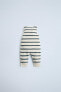 Striped knit dungarees