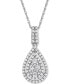 ფოტო #1 პროდუქტის Diamond Pavé Teardrop 18" Pendant Necklace (1 ct. t.w.) in 14k White Gold