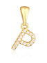 Фото #1 товара Gold-plated pendant with zircons letter "P" SVLP0948XH2BIGP