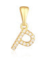 Gold-plated pendant with zircons letter "P" SVLP0948XH2BIGP