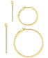 ფოტო #3 პროდუქტის Diamond In & Out Small Hoop Earrings (1/2 ct. t.w.) in 10k Gold