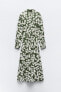 Фото #5 товара Платье-рубашка с цветочным принтом ZARA