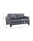 White Label Emilio 71" Leather Love Seat - фото #4