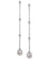 ფოტო #1 პროდუქტის Cultured Freshwater Pearl (6mm) & Diamond (1/10 ct. t.w.) Linear Drop Earrings in Sterling Silver