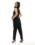 Фото #3 товара JDY Petite v neck belted jumpsuit in black