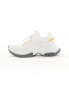 Фото #2 товара ASOS DESIGN chunky knitted trainers in white and orange