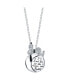 Фото #1 товара Peanuts snoopy "I Love You To The Moon" Plated Silver Crystal Pendant Necklace, 16" + 2" Extender for Unwritten