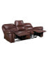 Фото #4 товара White Label Colin 87" Leather Match Lay Flat Double Reclining Sofa