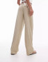 Topshop low slung stripe trouser in sand Бежевый, 40 - фото #2