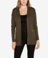 ფოტო #1 პროდუქტის Black Label Women's Embellished Open-Front Cardigan ZIP UP Sweater