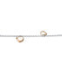 ფოტო #3 პროდუქტის Classy Sterling Silver Rose Gold Plated Charms Link Bracelet.