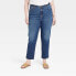 Фото #1 товара Women's High-Rise 90's Slim Jeans - Universal Thread Dark Blue 28