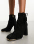 River Island lace up corset boot in black