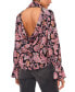 ფოტო #2 პროდუქტის Women's Printed Long-Sleeve Open-Back Blouse