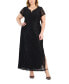 ფოტო #1 პროდუქტის Plus Size Sequin-Lace V-Wire Maxi Dress