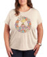 ფოტო #1 პროდუქტის Woodstock Floral Peace Sign Plus Size Graphic T-Shirt