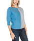 ფოტო #9 პროდუქტის Women's Colorblock 3/4-Sleeve Dolman Sweater